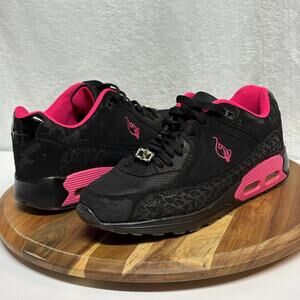 Baby Phat Shoes Woman's 8.5 Black Pink Rhinestone‎ Sneaker Athletic Y2K Retro